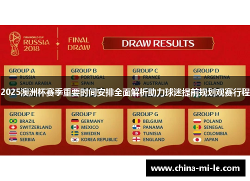 2025澳洲杯赛季重要时间安排全面解析助力球迷提前规划观赛行程